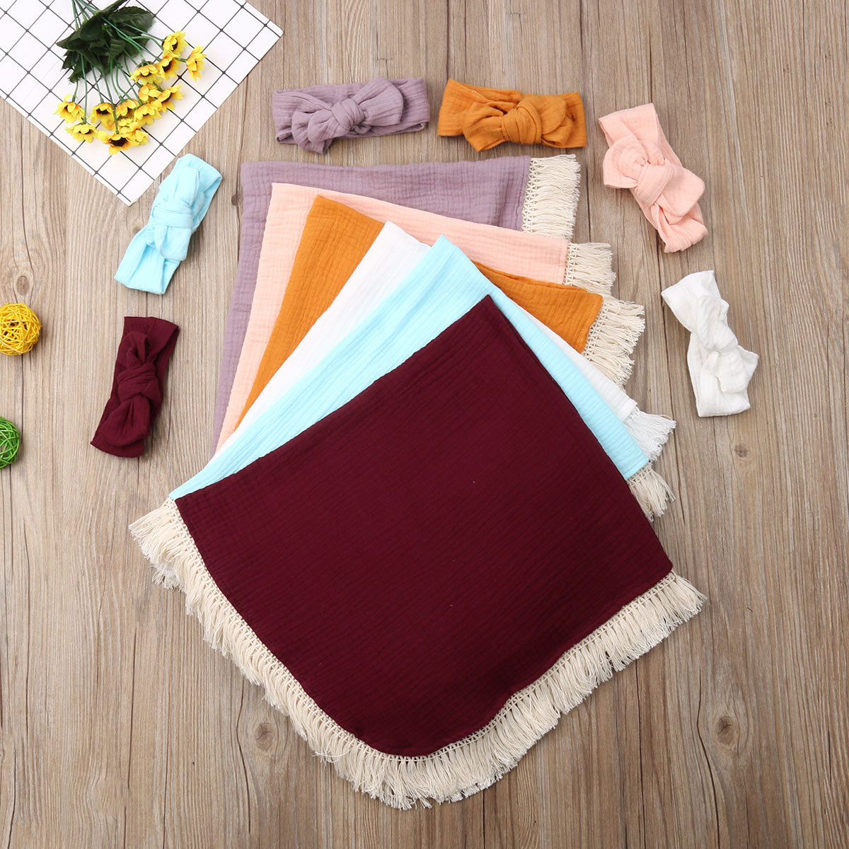 Tassel Swaddling Blanket - Baby Nurish 