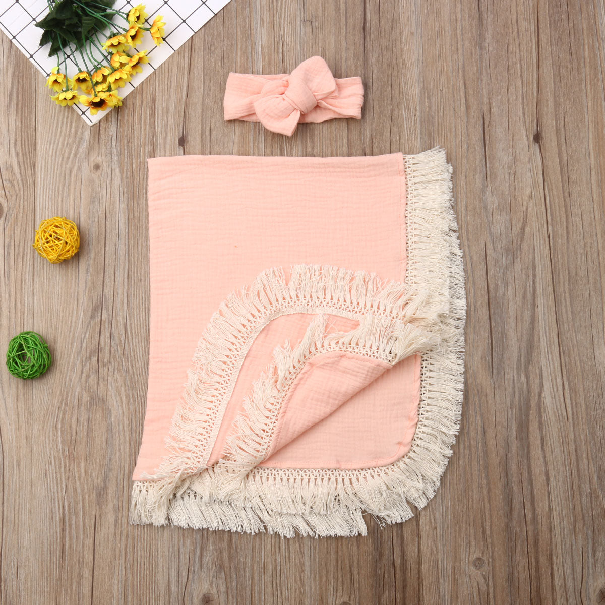 Tassel Swaddling Blanket - Baby Nurish 